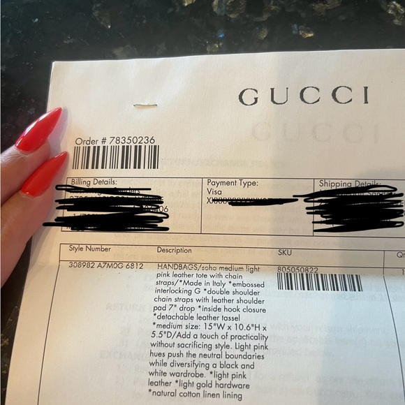 Gucci Soho Chain Shoulder Leather Tote Bag, Medium, Dusty Rose, Mint Condition - Picture 15 of 16